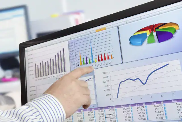 Analytics dashboard on a wide screen